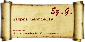 Szopri Gabriella névjegykártya